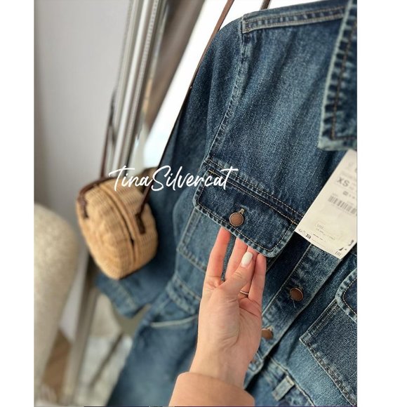 BLOGGER'S FAVE! Zara Front Pocket Denim Jumpsuit Indigo NWT - Picture 12 of 16